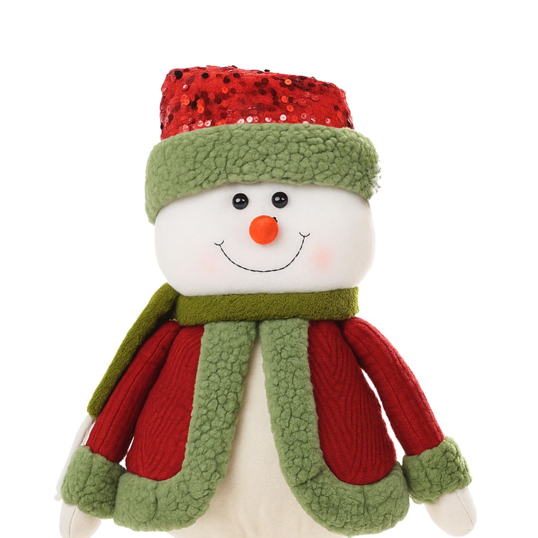 Patilarga muñeco de nieve Navideño Rojo