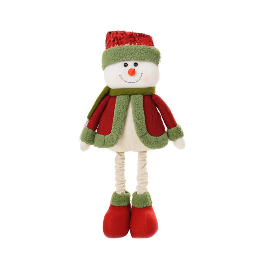Patilarga muñeco de nieve Navideño Rojo