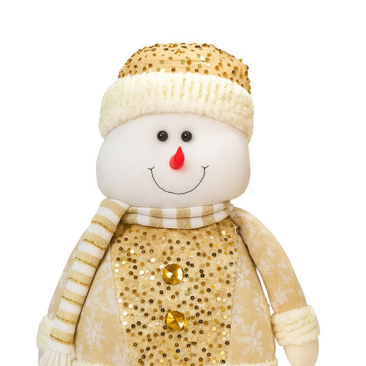 Patilarga muñeco de nieve Navideño Dorado